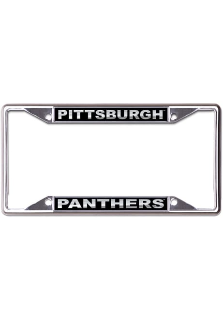 Pitt Panthers Silver  Black and Silver License Frame