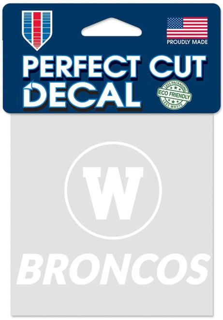 Western Michigan Broncos White  4x4 White Decal