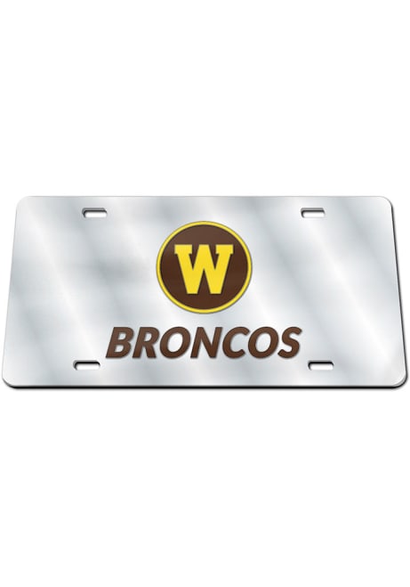 Western Michigan Broncos Silver  Team Logo Silver License Plate