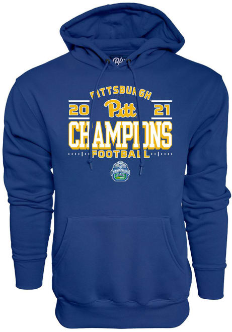 Mens Blue Pitt Panthers 2021 ACC Champions Hooded Sweatshirt