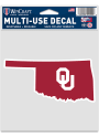 Oklahoma Sooners 3.75x5 State Shape Auto Decal - Red
