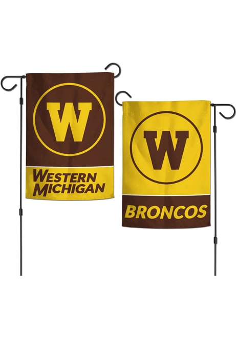 Yellow Western Michigan Broncos 12.5x18 2 Sided Garden Flag