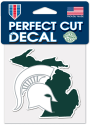 Michigan State Spartans State Shape Auto Decal - Green