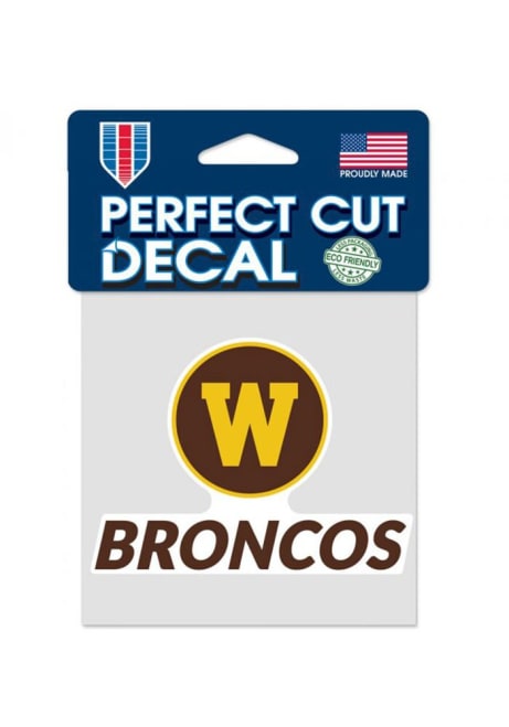 Western Michigan Broncos Brown  4x4 Perfect Cut Decal