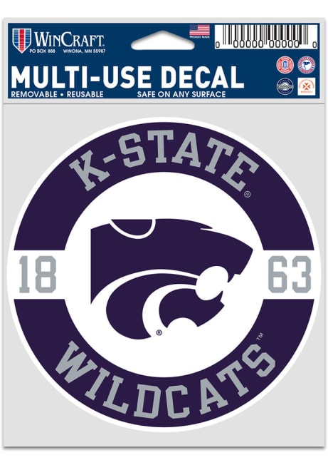 K-State Wildcats Purple  3.75x5 Patch Decal