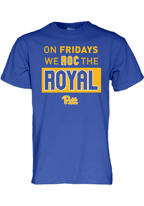 Pitt Panthers Roc The Royal Slogan Short Sleeve T Shirt - Blue