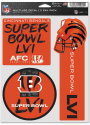 Cincinnati Bengals Super Bowl LVI Bound 3 Pack Auto Decal - Orange