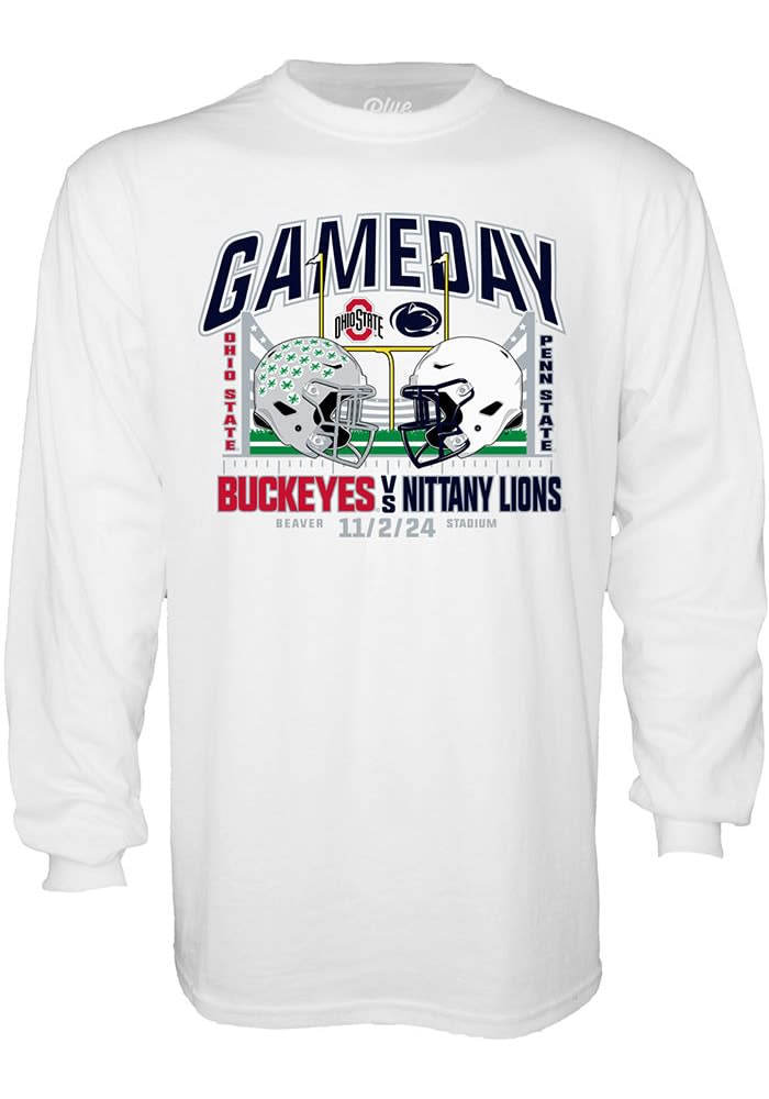 Lakeshirts Blue 84 Penn State Nittany Lions White H2h Ohio State Football Long Sleeve T Shirt White 100 Cotton Size XL