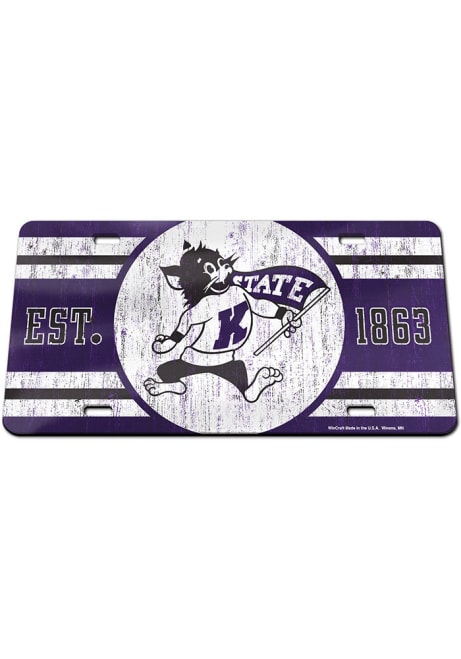 K-State Wildcats   Vintage Acrylic License Plate