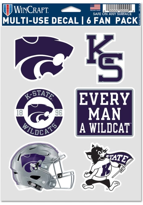 K-State Wildcats Purple  6pk Fan Decal