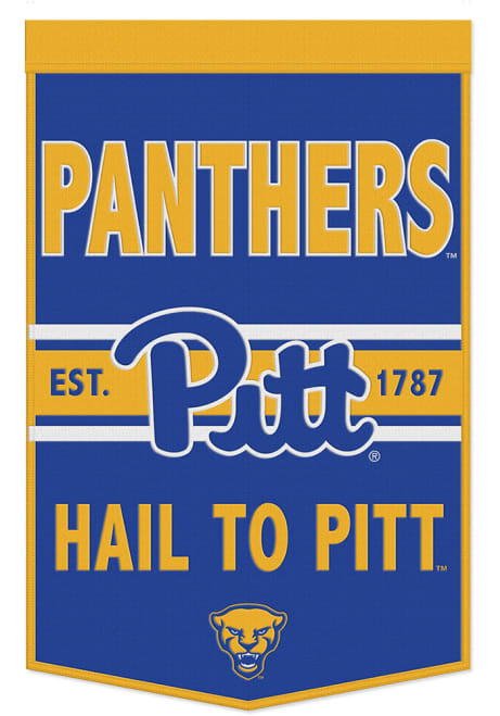 Navy Blue Pitt Panthers 24x38 Slogan Banner