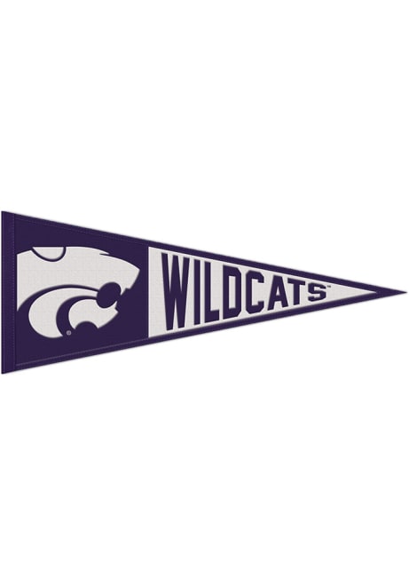 Purple K-State Wildcats 13x32 Primary Pennant
