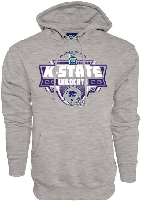 Mens Grey K-State Wildcats 2023 Poptart Bowl Bound Hooded Sweatshirt