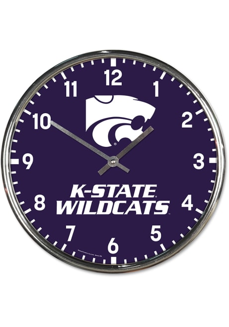 Purple K-State Wildcats Chrome Wall Clock