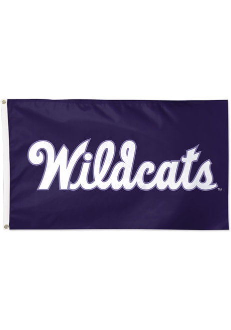 Purple K-State Wildcats Script 3x5 Ft Silk Screen Grommet Flag
