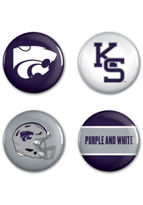 Purple K-State Wildcats 4 Pack Logo Button