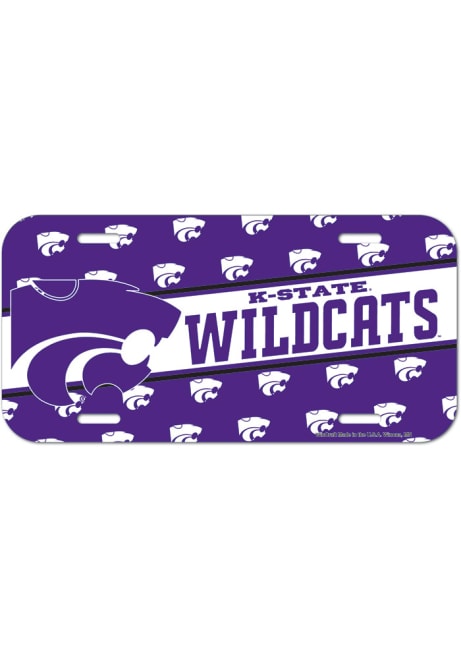 K-State Wildcats Purple  Plastic License Plate