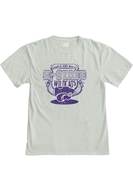 Grey K-State Wildcats Clever Way Puff Short Sleeve Fashion T Shirt