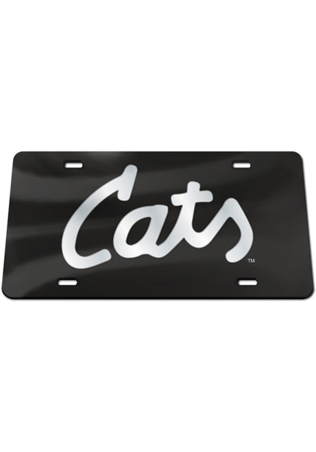 K-State Wildcats Black  Script License Plate