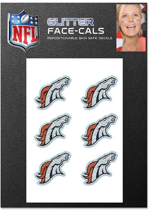 Denver Broncos ORANGE Glitter Heart Tattoo 57117214