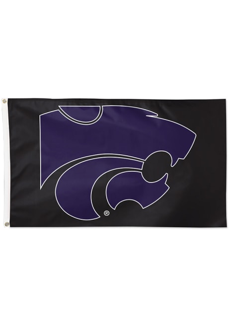Purple K-State Wildcats Blackout 3x5 Silk Screen Grommet Flag