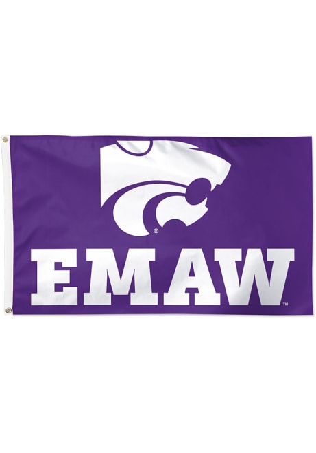Purple K-State Wildcats 3x5 Silk Screen Grommet Flag