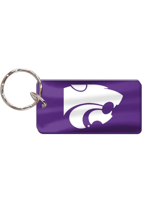 Purple K-State Wildcats Rectangle Keychain