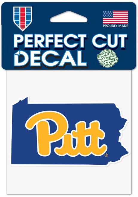 Pitt Panthers Blue  4x4 State Shape Decal