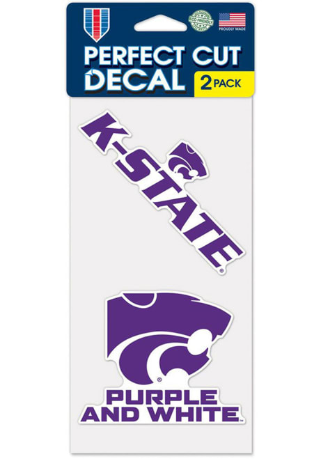K-State Wildcats Purple  Perfect Cut Set of 2 Slogan Decal