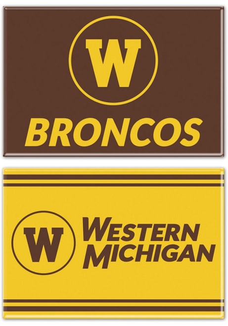 Brown  Western Michigan Broncos 2pk Rectangle Magnet