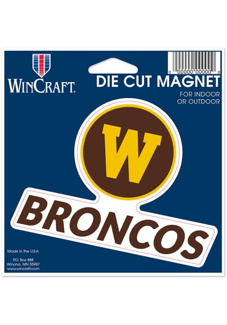 Brown  Western Michigan Broncos 4.5x6 Die Cut Magnet