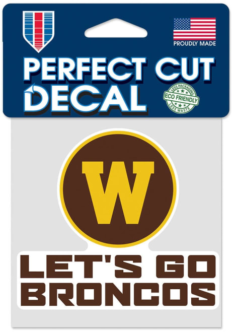 Western Michigan Broncos Brown  4x4 Slogan Decal