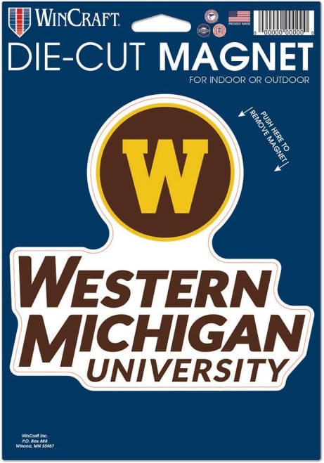 Brown  Western Michigan Broncos 6.25x9 Die Cut Magnet