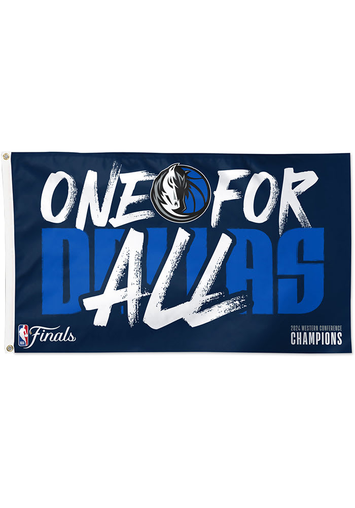 Dallas Mavericks 2024 Finals Bound 3x5 Blue Silk Screen Grommet Flag