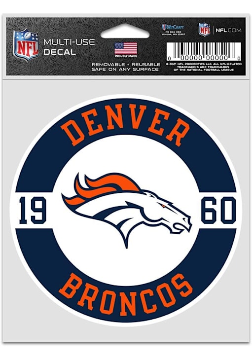 Denver Broncos NAVY Patch Auto Decal 57119498 - Main Image