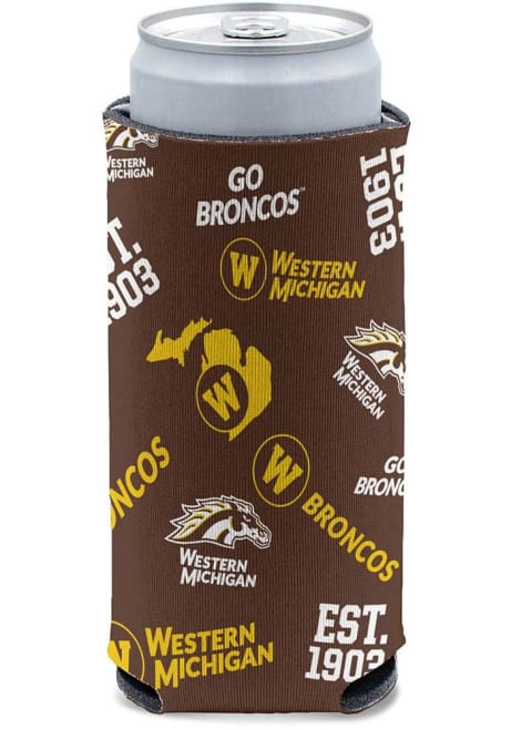 Brown Western Michigan Broncos Scatter Print Slim Coolie