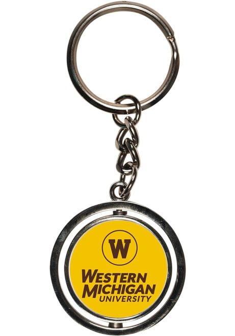 Brown Western Michigan Broncos Spinner Keychain