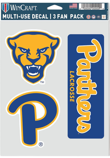 Pitt Panthers Blue  Lacrosse 3pk Decal