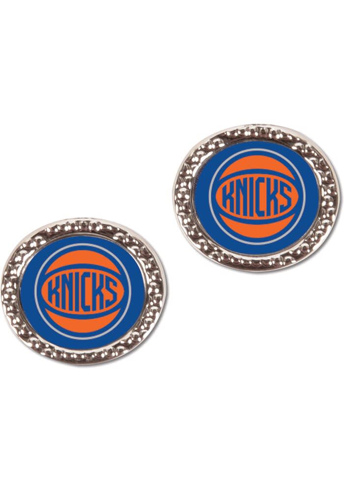 New York Knicks ORANGE Hammered Womens Earrings - 57121228