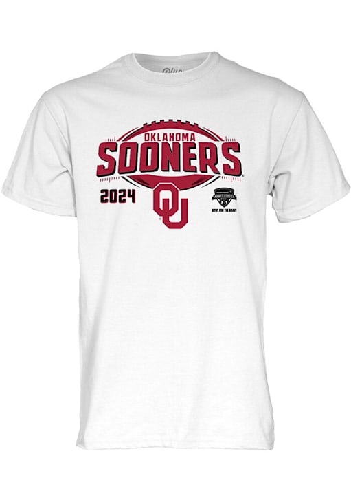 Oklahoma Sooners White 2024 Armed Forces Bowl Short Sleeve T Shirt