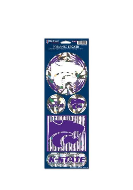 Purple K-State Wildcats Prismatic Stickers