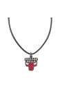 Chicago Bulls Womens Team Logo on Leather Necklace - Red