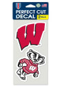 Wisconsin Badgers 2 Pack Perfect Cut Auto Decal - Red