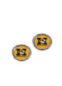 Missouri Tigers Womens Hammered Post Earrings - Silver
