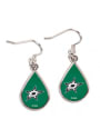 Dallas Stars Womens Tear Drop Earrings - Green