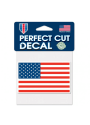 Americana Patriotic 4x4 inch Flag Perfect Cut Auto Decal - Red