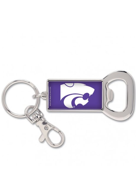 Purple K-State Wildcats Bottle Opener Keychain