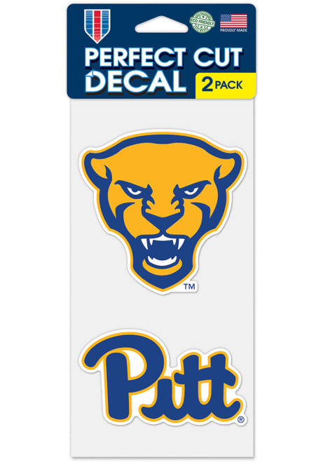 Pitt Panthers Blue  4x4 inch 2 Pack Decal
