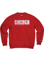 Chicago Wordmark Flag Crew Sweatshirt - Red