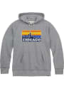 Chicago Grey Skyline Long Sleeve Fleece Hood Sweatshirt